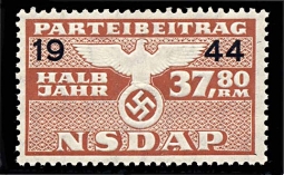 Nazi Party Dues Stamp  1944 37.80RM